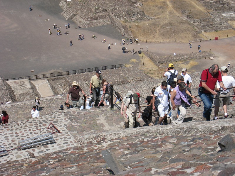 Mexico Pyramids - Mexico City 2009 0400.jpg - A trip to the Teotihuacan area of Mexico to visit the pyramids. A vast complex and a great climb to the top. This was followed by lunch in a cave, then a visit to the historical center of Mexico City. March 2009.